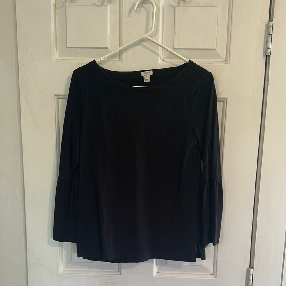J.crew black bell sleeves top size XS